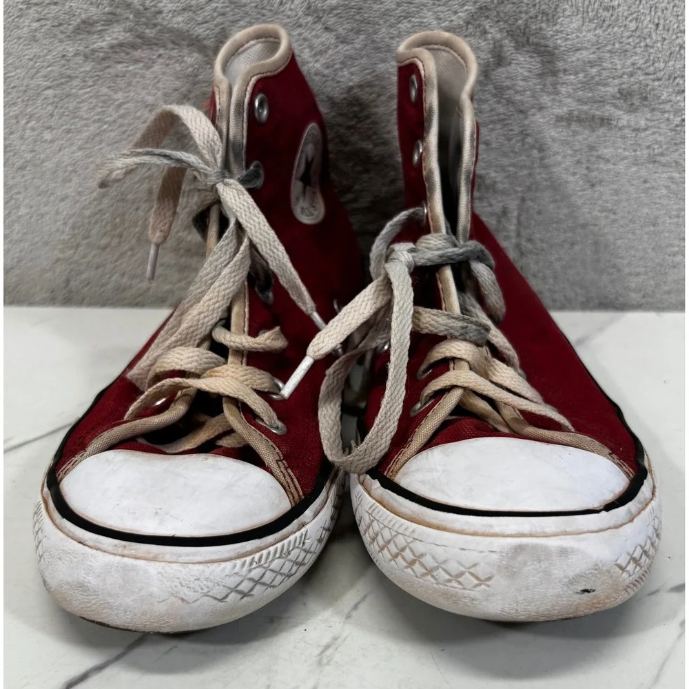 Converse Chuck Taylor All Star Kids Size 3 Maroon‎ High Top Sneakers - Picture 4 of 7